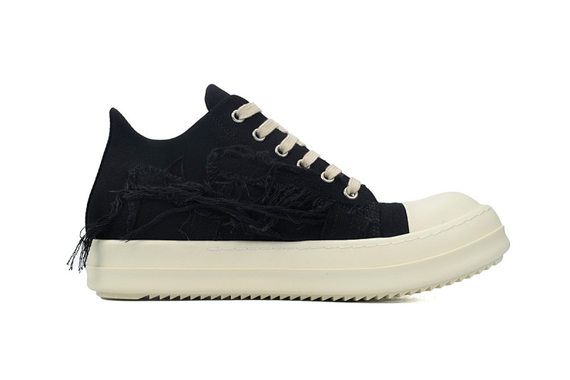 yupoo_311970_6e7f4f1b.jpg 【DA7ET】RO西瓜头破坏布面 里克•欧文斯低帮休闲鞋 Rick Owens EDFU DRKSHDW Slashed Low 'Black Milk'