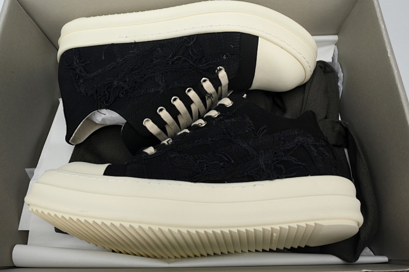 yupoo_311970_b16f0df1.jpg 【DA7ET】RO西瓜头破坏布面 里克•欧文斯低帮休闲鞋 Rick Owens EDFU DRKSHDW Slashed Low 'Black Milk'