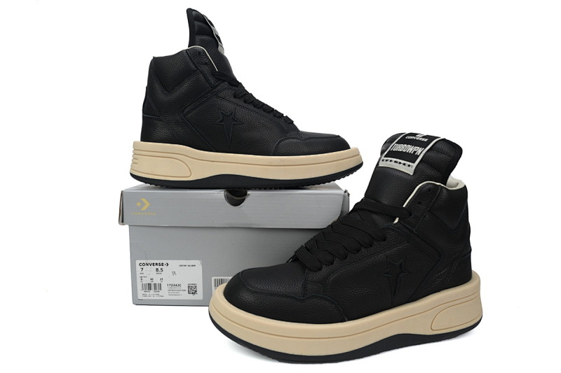 【DA7ET】RO匡威全黑 里克•欧文斯高帮休闲鞋 172342C Rick Owens DRKSHDW x Converse1970s turbodrk weapon