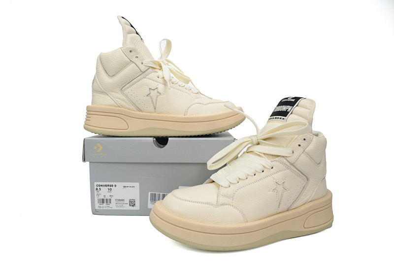 【DA7ET】RO匡威白象牙 里克•欧文斯高帮休闲鞋 172343C Rick Owens DRKSHDW x ConverseWeapon turbodrk