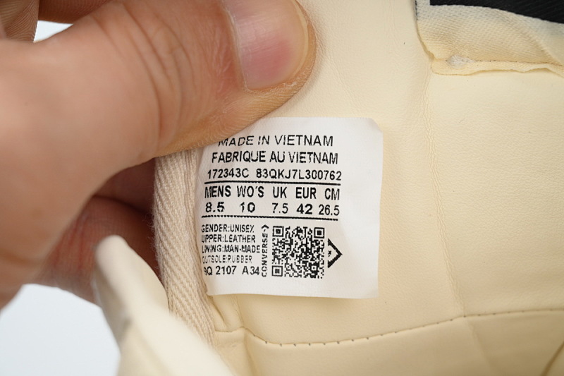 【DA7ET】RO匡威白象牙 里克•欧文斯高帮休闲鞋 172343C Rick Owens DRKSHDW x ConverseWeapon turbodrk