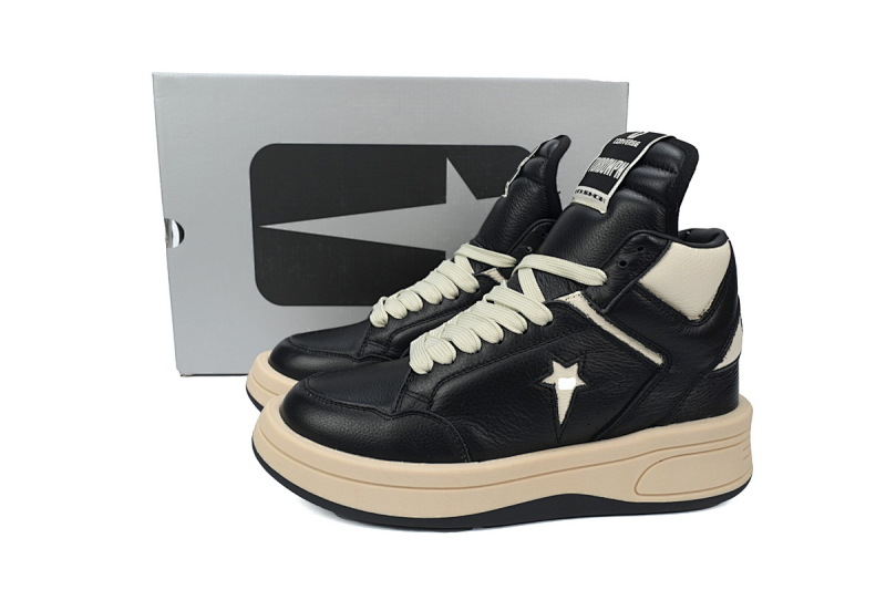 【DA7ET】RO匡威黑白 里克•欧文斯高帮休闲鞋 A03945C Rick Owens DRKSHDWxConverseTURBOWPN