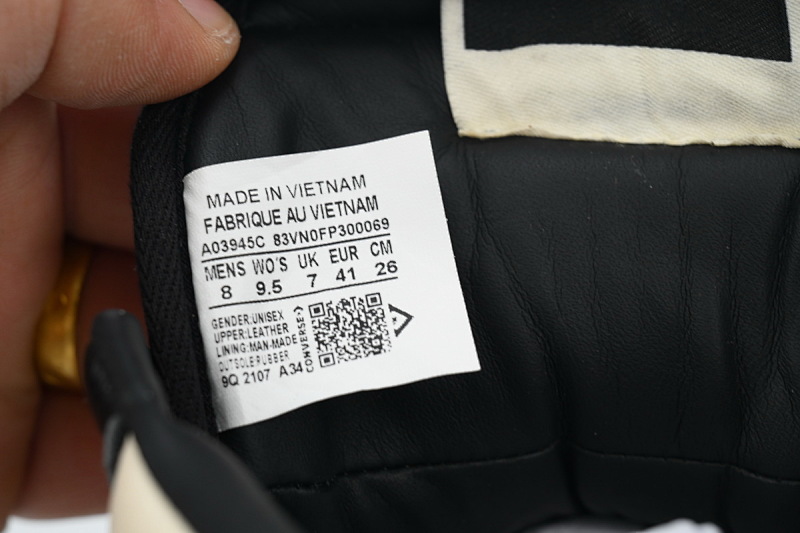 【DA7ET】RO匡威黑白 里克•欧文斯高帮休闲鞋 A03945C Rick Owens DRKSHDWxConverseTURBOWPN