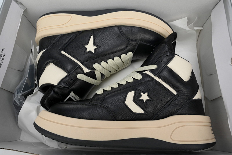 【DA7ET】RO匡威黑白 里克•欧文斯高帮休闲鞋 A03945C Rick Owens DRKSHDWxConverseTURBOWPN