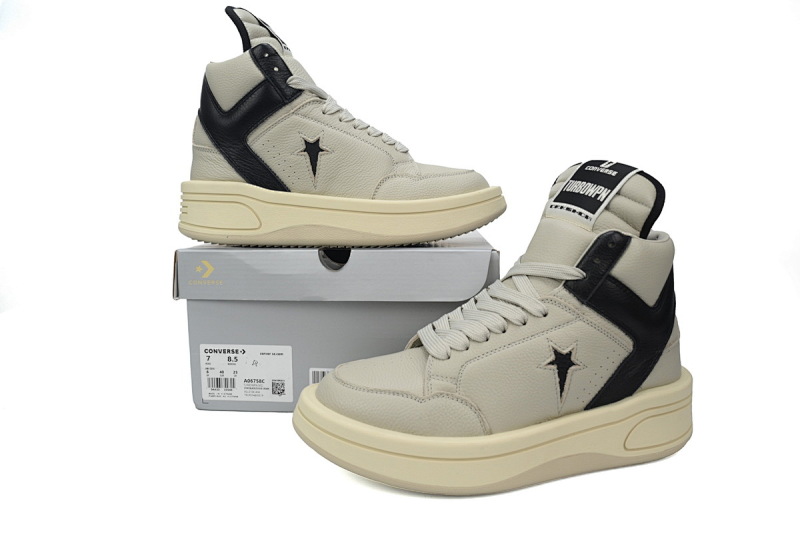 【DA5ET】RO匡威白黑 里克•欧文斯高帮休闲鞋 A06758C Rick Owens DRKSHDWxConverseWeapon