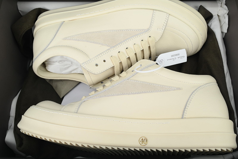 【DA7HZ】RO白皮面 里克•欧文斯低帮休闲鞋 Rick Owens Wmns Lido Vintage Low 'Milk'