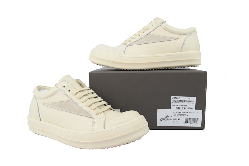【DA7HZ】RO白皮面 里克•欧文斯低帮休闲鞋 Rick Owens Wmns Lido Vintage Low 'Milk'
