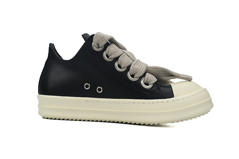 【DA7ET】RO西瓜头粗鞋带 里克•欧文斯低帮休闲鞋 RICK OWENS/RO Black and White