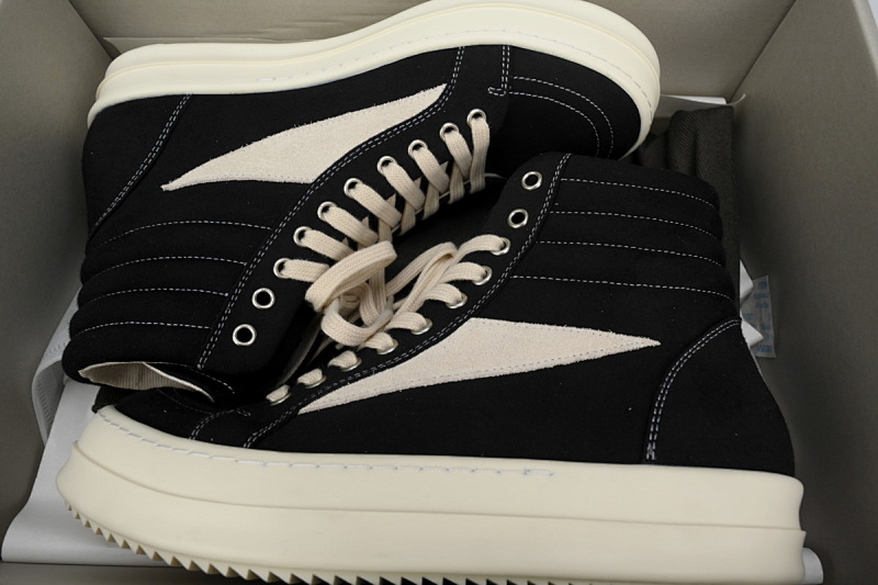 【DA0ET】帆布万斯高帮 里克•欧文斯高帮休闲鞋 RICK OWENS/RO Black