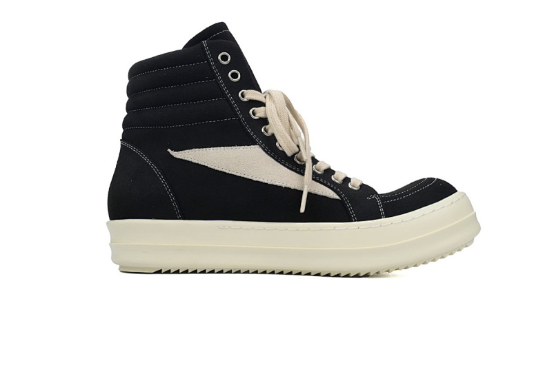 【DA0ET】帆布万斯高帮 里克•欧文斯高帮休闲鞋 RICK OWENS/RO Black