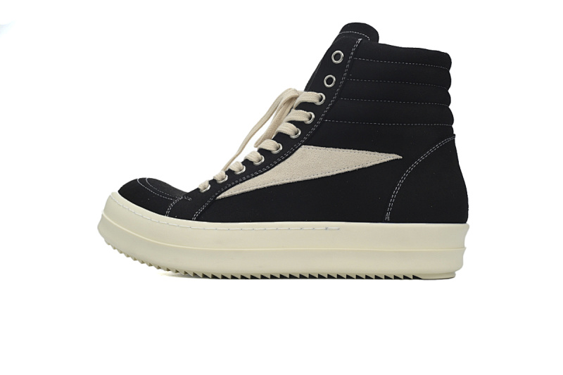 【DA0ET】帆布万斯高帮 里克•欧文斯高帮休闲鞋 RICK OWENS/RO Black