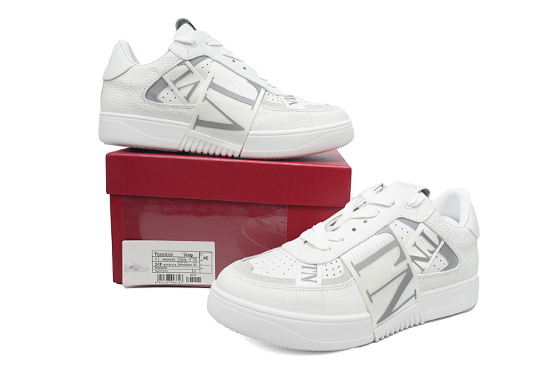 【CA1ET】VL7N白银 华伦天奴 低帮厚底绑带休闲小白鞋 Valentino Garavani VL7N Low Sneakers Silver
