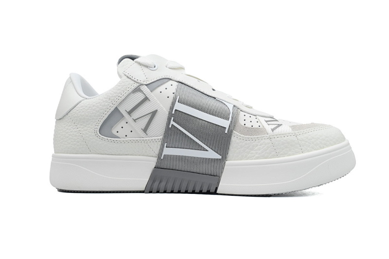 【CA1ET】VL7N白灰 华伦天奴 低帮厚底绑带休闲小白鞋 Valentino Garavani VL7N Low Sneakers White Grey