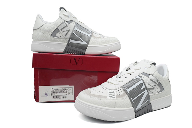 【CA1ET】VL7N白灰 华伦天奴 低帮厚底绑带休闲小白鞋 Valentino Garavani VL7N Low Sneakers White Grey