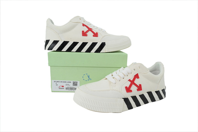 【BP5MI】白红  OFF-WHITE Vulc Low White 低帮时尚板鞋 OMIA085R20D330500129 Off-White Vulc White Red