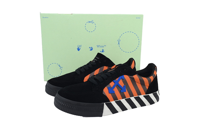 【BP5MI】黑蓝 OFF-WHITE Vulc Low White 低帮时尚板鞋 OMIA085R20C210181930 Off-White Vulc Sneaker 'Black Blue '