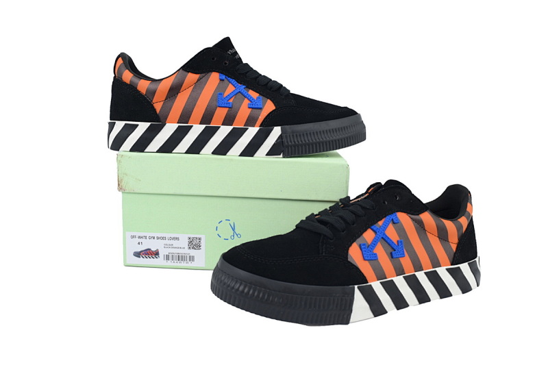 【BP5MI】黑蓝 OFF-WHITE Vulc Low White 低帮时尚板鞋 OMIA085R20C210181930 Off-White Vulc Sneaker 'Black Blue '