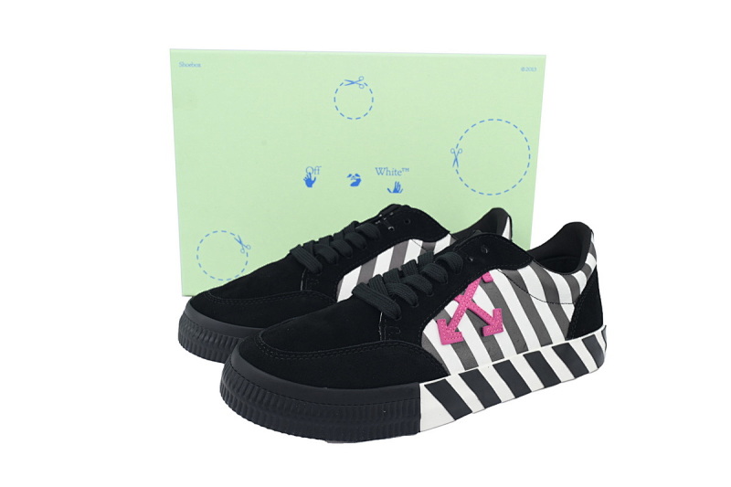 【BP5MI】黑白粉 OFF-WHITE Vulc Low White 低帮 时尚板鞋 OMIA085R20C210180129 Off-White Vulc 'Black White'