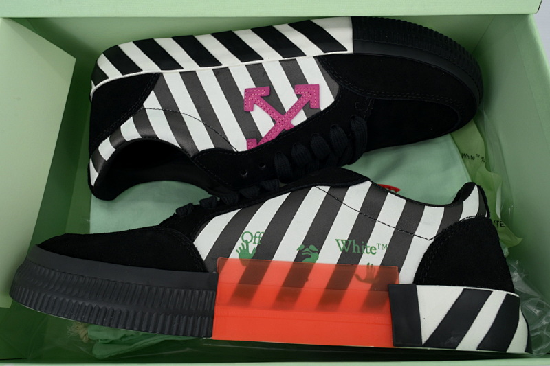 【BP5MI】黑白粉 OFF-WHITE Vulc Low White 低帮 时尚板鞋 OMIA085R20C210180129 Off-White Vulc 'Black White'