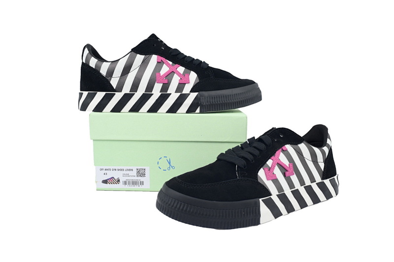 【BP5MI】黑白粉 OFF-WHITE Vulc Low White 低帮 时尚板鞋 OMIA085R20C210180129 Off-White Vulc 'Black White'