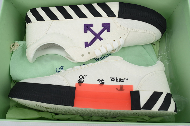 【BP5MI】白紫 OFF-WHITE Vulc Low White 低帮 时尚板鞋 OMIA085R21FAB0010137 Off-White Vulc Sneaker Low 'White Pu