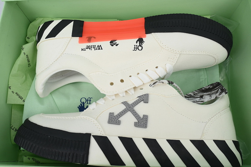 【BP5MI】白灰 OFF-WHITE Vulc Low White 低帮 时尚板鞋 OMIA085F21FAB0010155 Off-White Vulc Sneaker 'White Grey'