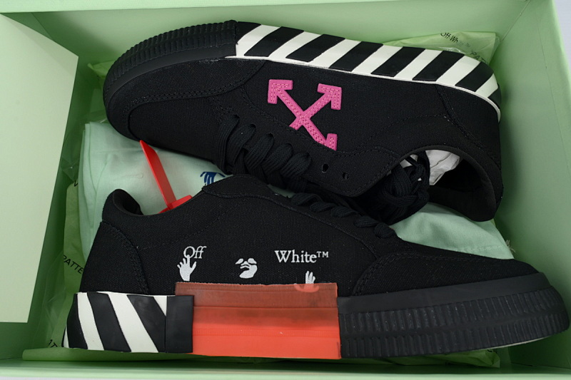 【BP5MI】黑粉 OFF-WHITE Vulc Low White 低帮 时尚板鞋 OMIA085R20D330501029 Off-White Vulc Low 'Black Violet'