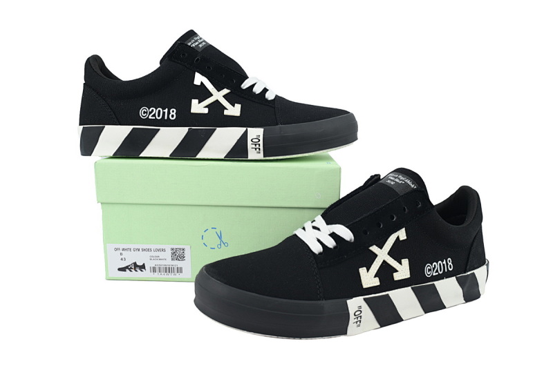 【BP5MI】黑色1 OFF-WHITE Vulc Low White 低帮 时尚板鞋 OMIA085E183510011000 Off-White Vulc Low Top 'Black'