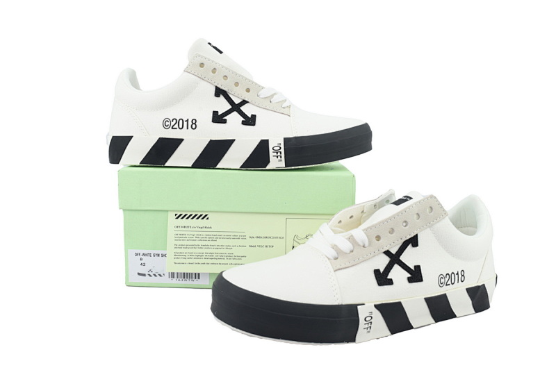 【BP5MI】白色1 OFF-WHITE Vulc Low White 低帮 时尚板鞋 OMIA085E183510010100 Off-White Vulc Low Top 'White'