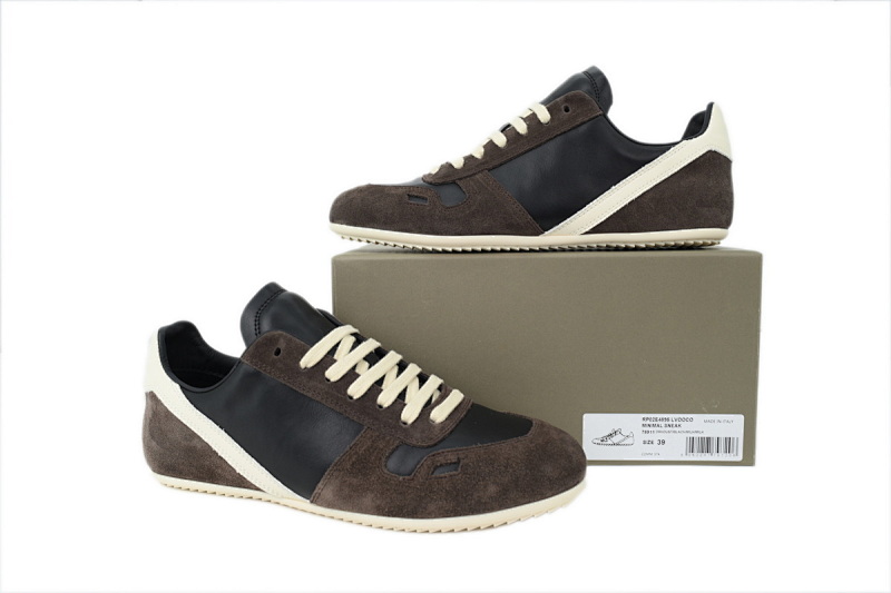 【DA7ET】RO德训棕色  小牛皮 圆头系带 生活休闲鞋 RICK OWENS/RO De Xun Brown