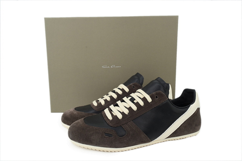 【DA7ET】RO德训棕色  小牛皮 圆头系带 生活休闲鞋 RICK OWENS/RO De Xun Brown