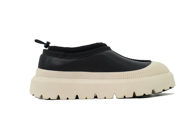 【BA9AP】纽姆低邦黑色皮 UGG 包头套脚休闲鞋 1144096 UGG Baotou Foot Cover Casual Shoes Black Leather