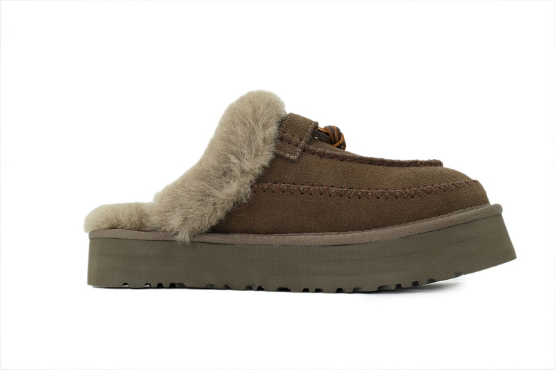 【BA2AP】阿尔派半托胡桃木 UGG 包头增高保暖厚底鞋 1158260 UGG Disquette Alpine Slipper walnut wood