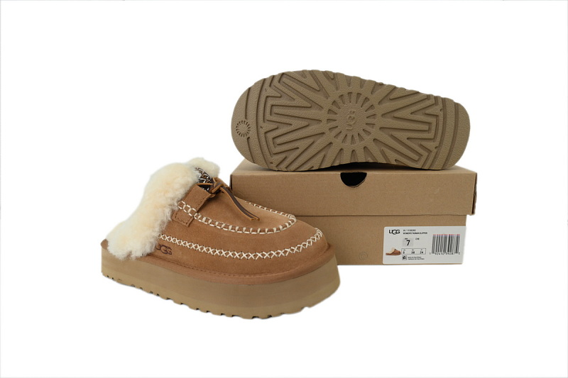 【BA2AP】阿尔派半托栗色 UGG 包头增高保暖厚底鞋 1158260 UGG Disquette Alpine Slipper Chestnut Womens