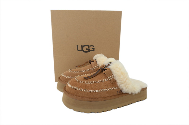【BA2AP】阿尔派半托栗色 UGG 包头增高保暖厚底鞋 1158260 UGG Disquette Alpine Slipper Chestnut Womens