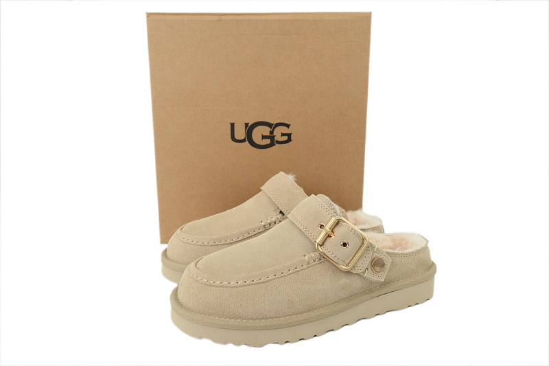 yupoo_314624_0156f64f.jpg 【BA1AP】厚底炫金包头半 UGG 包头增高保暖厚底鞋 1180251 UGG Evelina Clog beige Leather Clogs Goldenstar