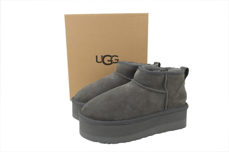 【BA1AP】厚底低筒灰色 UGG 休闲保暖厚底雪地靴 1135092 UGG casual warm thick soled snow boots gray