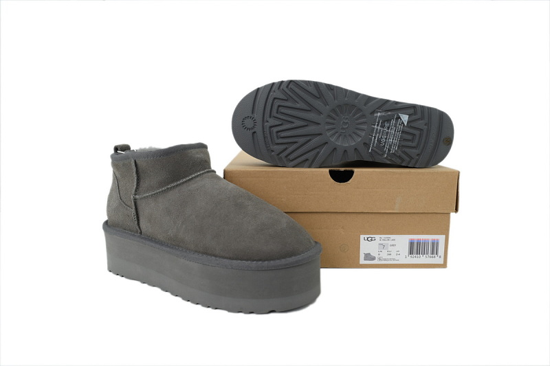 【BA1AP】厚底低筒灰色 UGG 休闲保暖厚底雪地靴 1135092 UGG casual warm thick soled snow boots gray