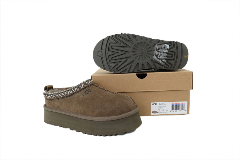 【BA0AP】塔茨/民族胡桃木 UGG 包头增高保暖厚底鞋 1122553 UGG Wmns Tazz Slipper 'walnut wood'