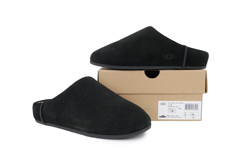 【BA9AP】轻薄一脚蹬黑色 UGG 时尚套脚防磨包头拖鞋 Thin And Light Black Kick