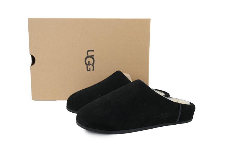【BA9AP】轻薄一脚蹬黑色 UGG 时尚套脚防磨包头拖鞋 Thin And Light Black Kick