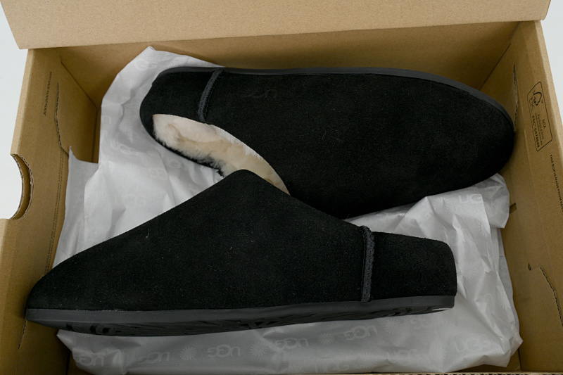 【BA9AP】轻薄一脚蹬黑色 UGG 时尚套脚防磨包头拖鞋 Thin And Light Black Kick