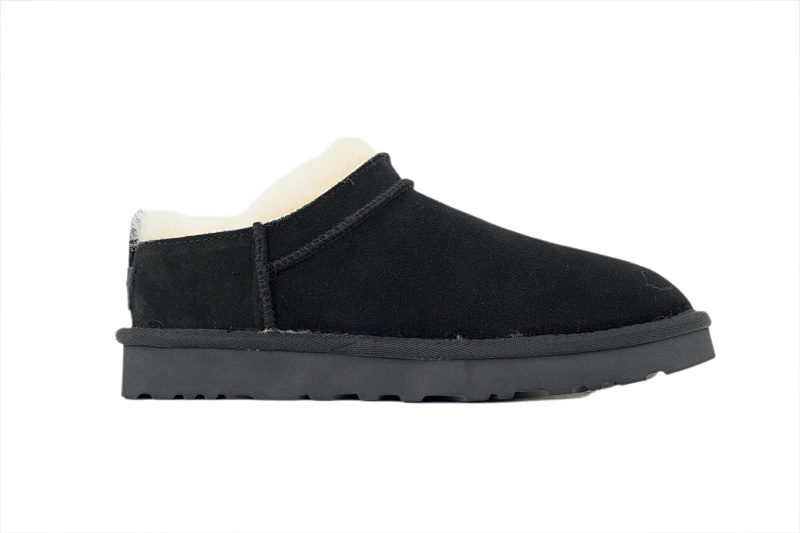 【BA7AP】薄底mini黑色 UGG 绒面保暖复古雪地靴 UGG Thin Black Base