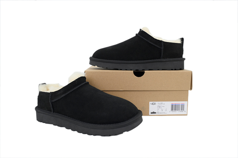 【BA7AP】薄底mini黑色 UGG 绒面保暖复古雪地靴 UGG Thin Black Base