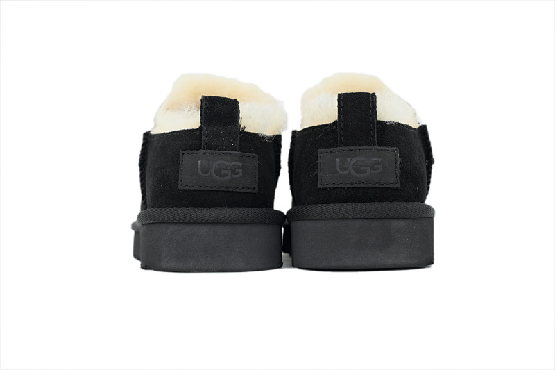 【BA7AP】薄底mini黑色 UGG 绒面保暖复古雪地靴 UGG Thin Black Base