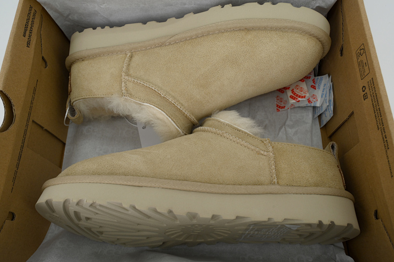 【BA7AP】薄底mini沙色 UGG 绒面保暖复古雪地靴 UGG Thin Sand Color