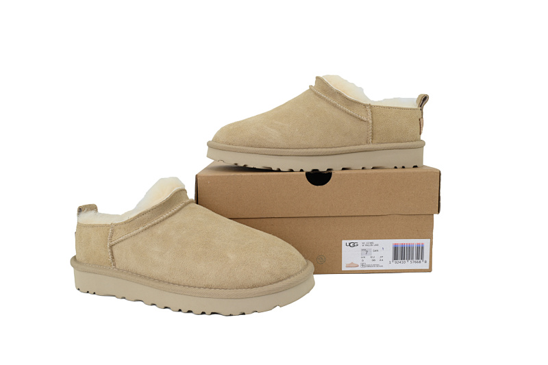 【BA7AP】薄底mini沙色 UGG 绒面保暖复古雪地靴 UGG Thin Sand Color