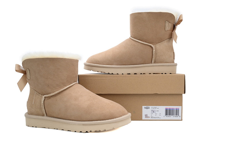 【BA8AP】蝴蝶中筒沙色 UGG 保暖中筒雪地靴 1016501 UGG Khaki