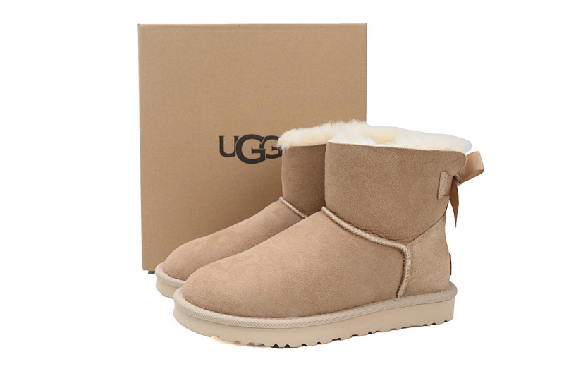 【BA8AP】蝴蝶中筒沙色 UGG 保暖中筒雪地靴 1016501 UGG Khaki