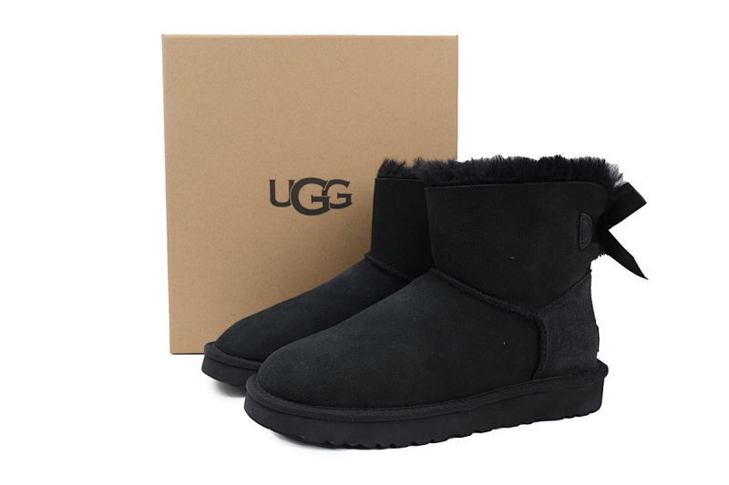 【BA8AP】蝴蝶中筒黑色 UGG 保暖中筒雪地靴 1016501 UGG Black